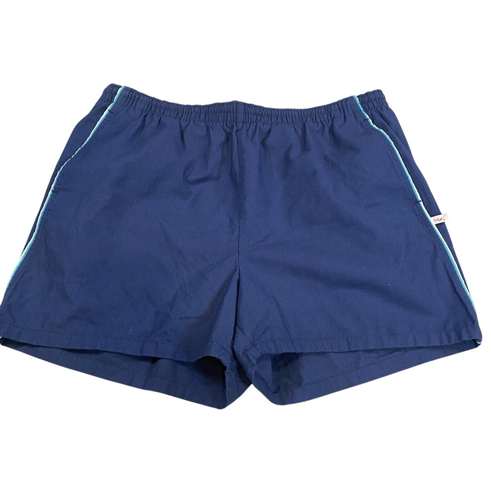 Vintage Jantzen Swim Trunks Mens Size 1x Blue Shorts Light Blue‎ Trim Lined